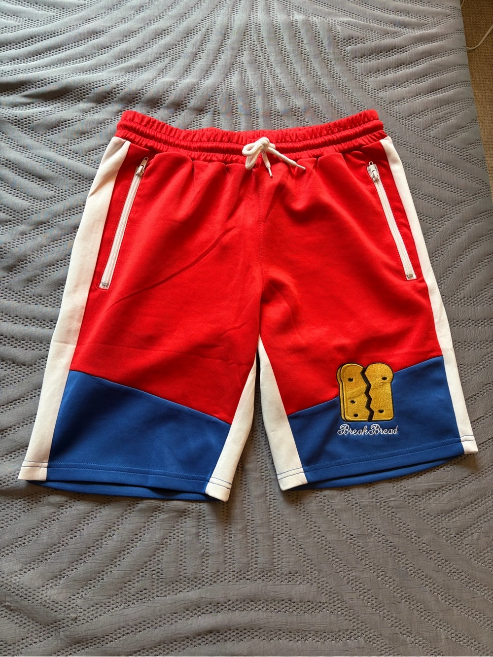 ❤️‍🔥BOGO FREE NWT Bread over Beef Red, Blue & White Colorblock Athletic Shorts